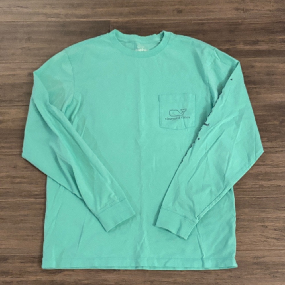 Vineyard Vines Men's Teal Long Sleeve Shirt